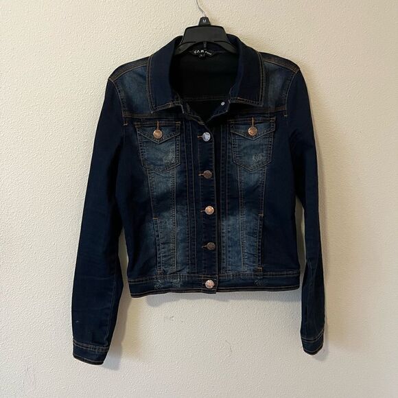 V.I.P Jackets & Blazers - V.I.P Jeans Navy blue back cut Women Denim jacket size L